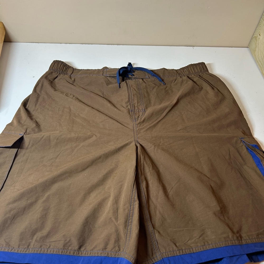 Brown and Blue Cargo Shorts sku163